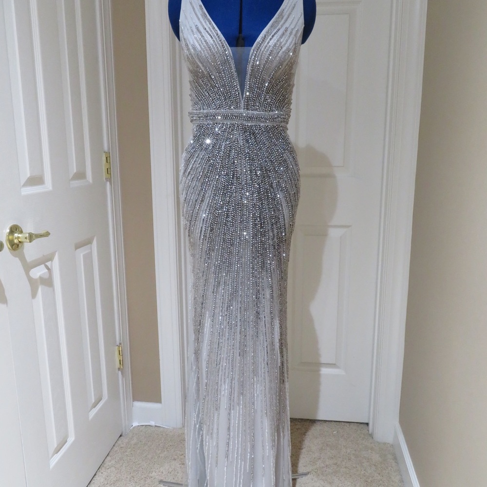 Silver sparkled Formal Prom dress